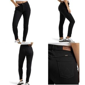 Wrangler High Rise Unforgettable Skinny Jeans Womens 12 Black Stretch Comfort
